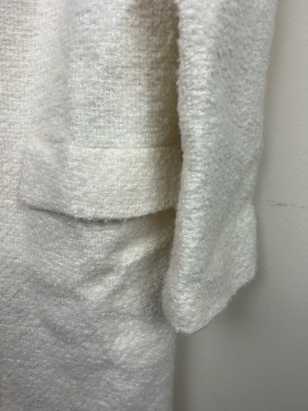 Zara Straight Cut Wool Blend Coat S Ecru Blogger Favorite - Picture 14 of 16
